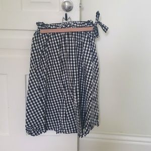 Long gingham skirt with elastic waste band